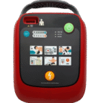 An AED (Automated External Defibrillator) is a portable medical device designed to treat people experiencing sudden cardiac arrest, a condition where the heart suddenly stops beating effectively. The AED analyzes the heart’s rhythm and, if necessary, delivers an electric shock to help the heart re-establish an effective rhythm.