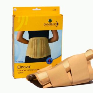 A lumbar corset works by putting pressure on your abdomen. This takes weight off your spine and joints to help you heal more easily. You may need a lumbar corset if you have low back pain, arthritis, or a degenerative disc disease. A corset can also be used for a short time to treat pain from a sprain or strain. Functions: *Provide intro-abdominal pressure against spinal instability *6 stays to support back muscles and prevent undesired range of motion.