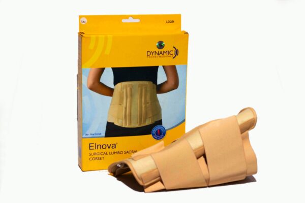 lumbar A lumbar corset works by putting pressure on your abdomen. This takes weight off your spine and joints to help you heal more easily. You may need a lumbar corset if you have low back pain, arthritis, or a degenerative disc disease. A corset can also be used for a short time to treat pain from a sprain or strain. Functions: *Provide intro-abdominal pressure against spinal instability *6 stays to support back muscles and prevent undesired range of motion.